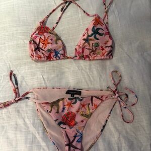 Versace Pink Bikini with Starfish and Seashells